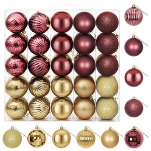 vidaXL Christmas Ball Set 50 pcs Gold and Wine Red 8 cm Polystyrene