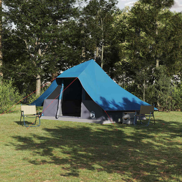 vidaXL Tipi Tent with Roof Blue 364 x 281 x 257 cm Taffeta