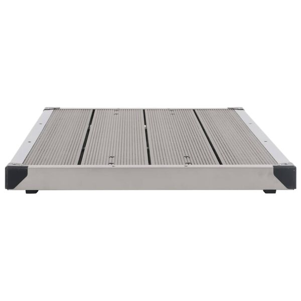 vidaXL Outdoor Shower Tray WPC Stainless Steel 110x62 cm Grey