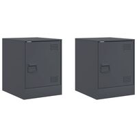 vidaXL Bedside Cabinets 2 pcs Anthracite 34.5x39x44 cm Steel