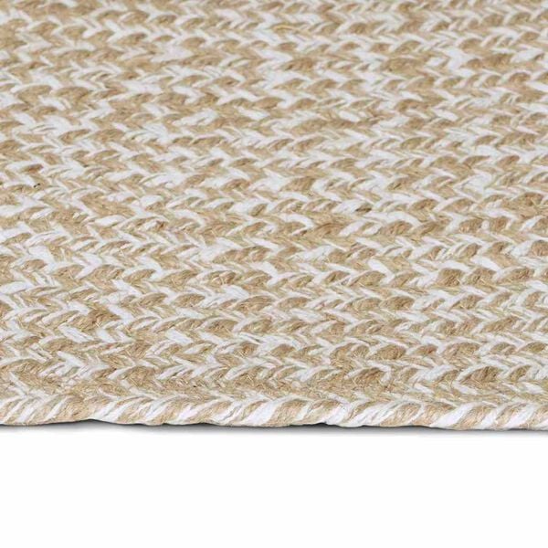 vidaXL Area Rugs Square Natural and White 160 x 160 cm Jute