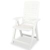 vidaXL Reclining Garden Chairs 4 pcs Plastic White