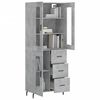 vidaXL Highboard Concrete Grey 69.5x34x180 cm Engineered Wood