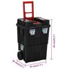 vidaXL Toolbox Trolley Black and Red Polypropylene