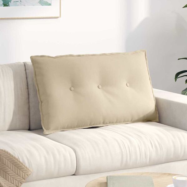 vidaXL Back Pillow Cream 80 x 50 cm Microfibre Fabric