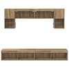 vidaXL TV Wall Units with LED 6 pcs Artisan Oak Engineered Wood