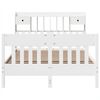 vidaXL Bed Frame without Mattress White 150x200 cm King Size Solid Wood Pine