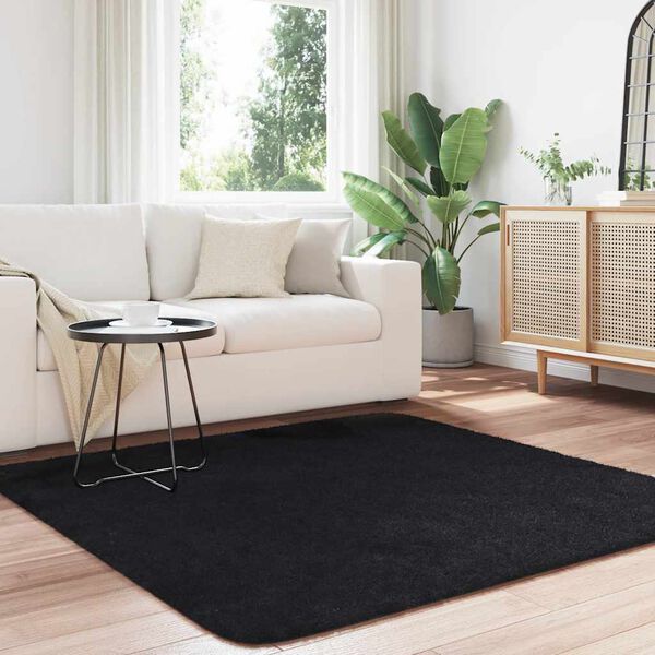 vidaXL Shaggy Rug High Pile NAVARRA Black 160x160 cm Polyester