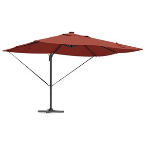 vidaXL Cantilever Roma Parasol Manual Red and Black 352 x 251 x 265 cm