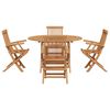 vidaXL Garden Dining Set Folding 5 pcs Brown Solid Teak Wood