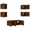 vidaXL 6 Piece TV Wall Units with LED Smoked Oak Engineered Wood