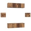 vidaXL TV Cabinet Set Wall-mounted 6 pcs Old Wood Engineered Wood