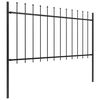 vidaXL Garden Fence with Spear Top Steel 181x100 cm Black