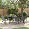 vidaXL Garden Dining Set 7 pcs Grey and Black Powder-coated Steel