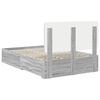 vidaXL Bed Frame with Drawer Grey Sonoma 135 x 190 cm Engineered Wood