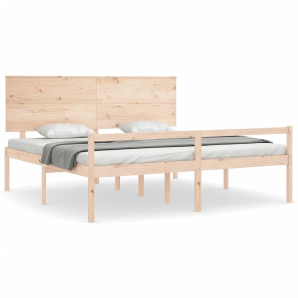 vidaXL Senior Bed without Mattress Super King Size Solid Wood