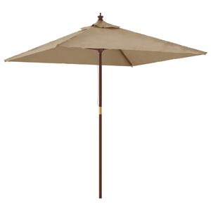 vidaXL Garden Parasol with Wooden Pole Taupe 198x198x231 cm