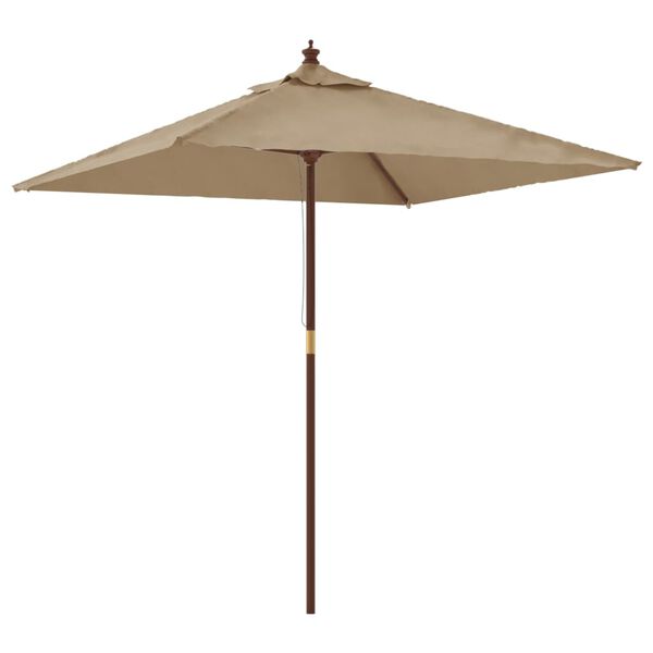 vidaXL Garden Parasol with Wooden Pole Taupe 198x198x231 cm