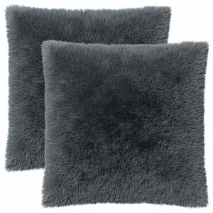 vidaXL Cushion with Pillow HEERLEN 2 pcs Anthracite PV Fleece