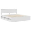 vidaXL Bed Frame with Headboard White 200 x 200 cm Engineered wood