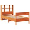 vidaXL Bookcase Bed without Mattress Wax Brown 90x190 cm Small Single Solid Wood Pine