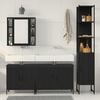 vidaXL Bathroom Furniture Set with Shelf 4 pcs Black Engineered wood
