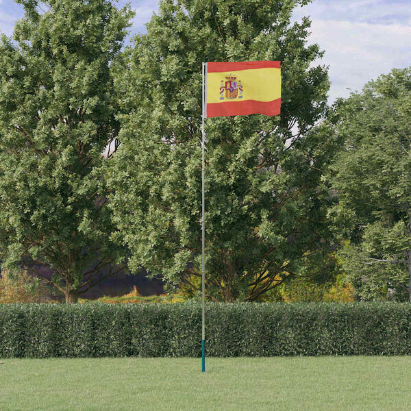 vidaXL Spain Flag and Pole 5.5 m Aluminium