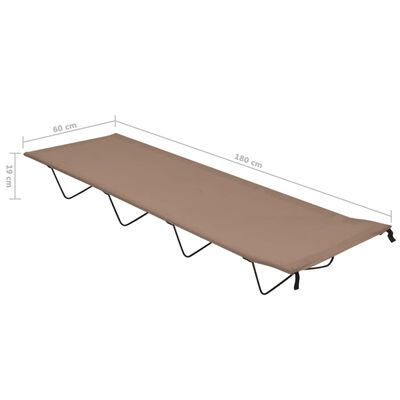 vidaXL Camping Beds 2 pcs 180x60x19 cm Oxford Fabric and Steel Taupe