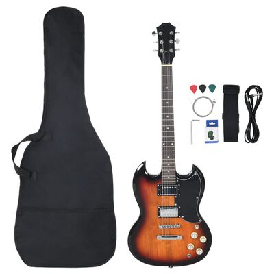 vidaXL Electric Guitar for Beginner with Bag Brown and Black 4/4 39"