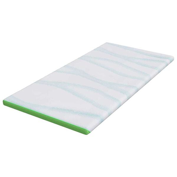 vidaXL Mattress Topper White and Green 100 x 200 x 6 cm Jaquard Fabric
