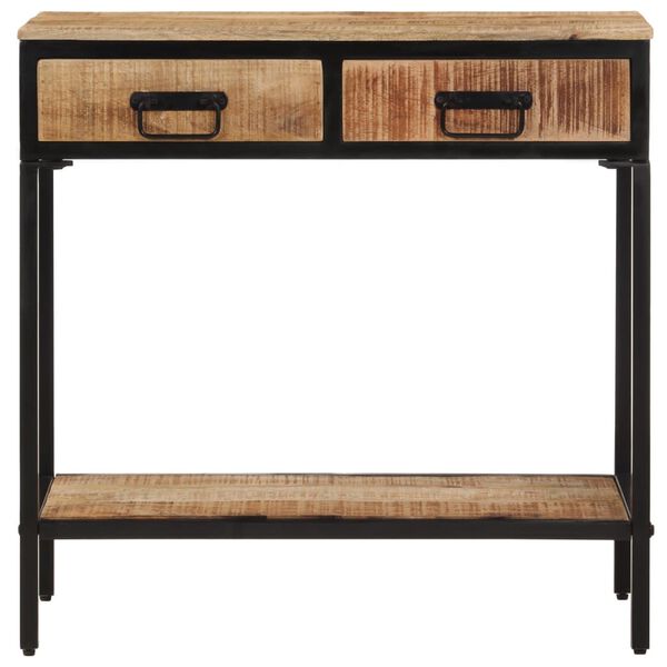 vidaXL Console Table 70x35x70 cm Solid Rough Wood Mango