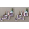 vidaXL Wall Cube Shelves 6 pcs White and Purple