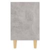 vidaXL Bed Cabinet with Solid Wood Legs Concrete Grey 40x30x50 cm