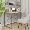 vidaXL Computer Desk Black and Oak 110x60x70 cm Engineered Wood