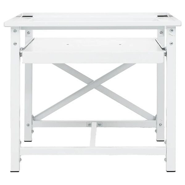 Washing Machine Pedestal with Pull-Out Shelf White