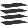 vidaXL Bookshelf Boards 4 pcs High Gloss Black 80x50x1,5 cm Engineered Wood