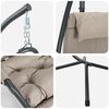 vidaXL Hanging Egg Chair Folding Taupe 94 x 107 x 196.5 cm Steel