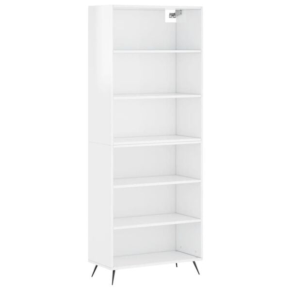 vidaXL Highboard High Gloss White 69.5x32.5x180 cm Engineered Wood