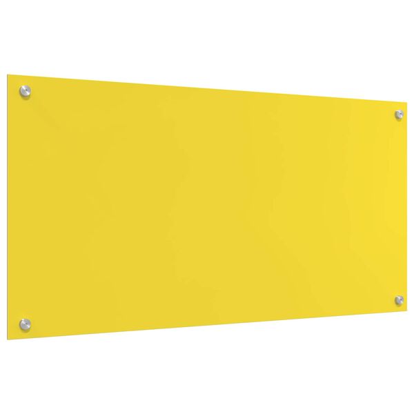 vidaXL Kitchen Backsplash Yellow 100 x 50 x 0.6 cm Tempered Glass