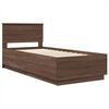vidaXL Bed Frame with Headboard Brown Oak 100 x 200 cm Engineered Wood