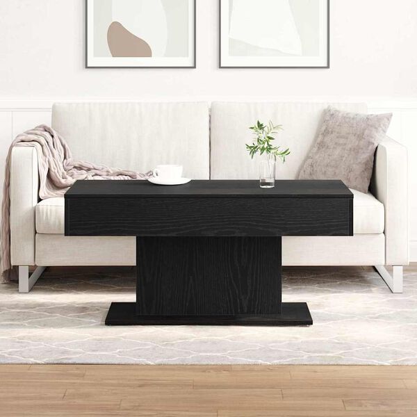 vidaXL Coffee Table Black Oak 96 x 50 x 45 cm Engineered Wood