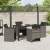 vidaXL Garden Dining Set 5 pcs Grey Poly Rattan
