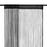 vidaXL String Curtains 2 pcs 100x250 cm Black