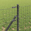 vidaXL Fence with Post Grey 0.8 x 25 m Steel and PVC