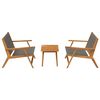 vidaXL Garden Chairs with Table 3 pcs Grey Solid Acacia wood
