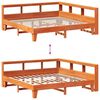 vidaXL Bookcase Bed without Mattress Wax Brown 200x200cm Solid Wood Pine
