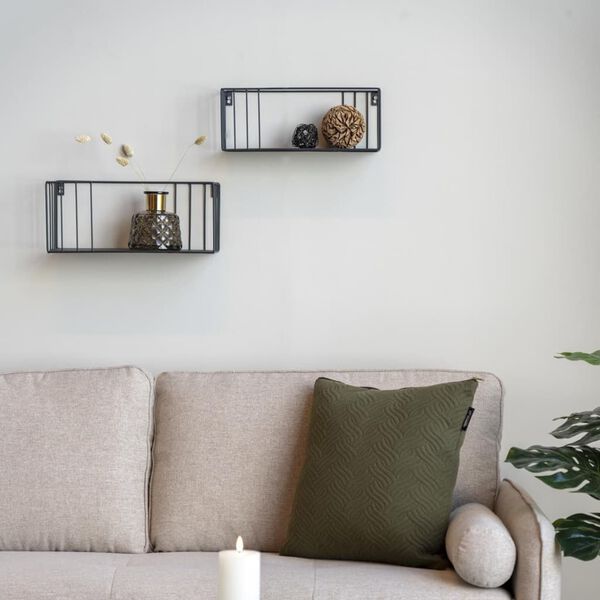 House Nordic 2 Piece Wall Shelf Zoe Steel Black