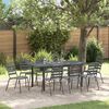 vidaXL Garden Dining Set 9 pcs Anthracite Powder-coated Steel
