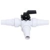 vidaXL Swimming Pool 3-Way Ball Valve White and Black