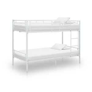vidaXL Bunk Bed without Mattress White Metal 90x200cm